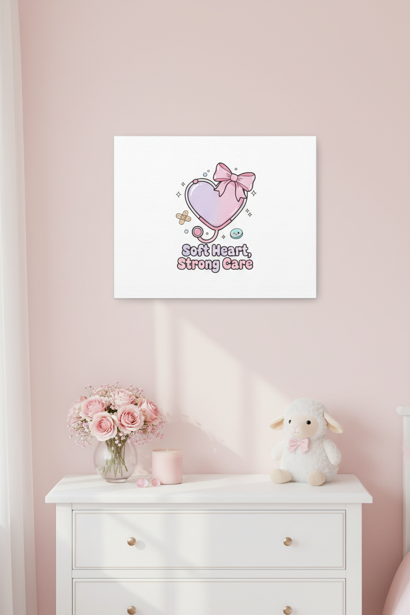 Soft Heart Canvas - Bedroom